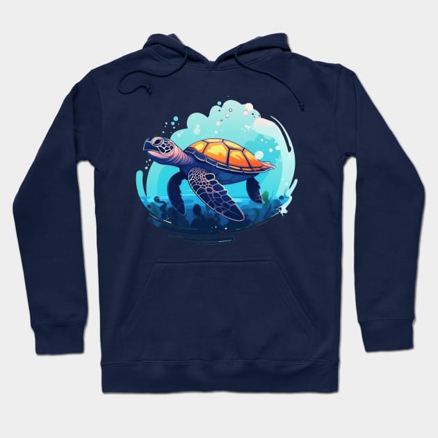 Blue turtle Hoodie by javierparra